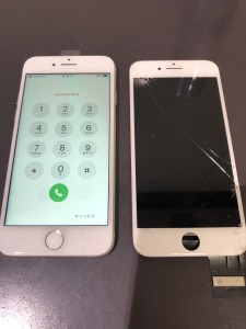 iphone8　画面割れ、液晶故障修理