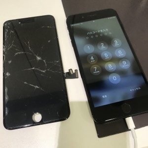 iPhone８plus　画面修理