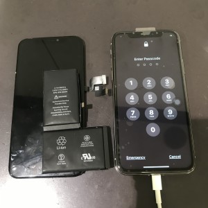 アイフォンX　画面修理＆バッテリー交換