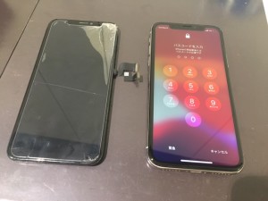 iphoneX　液晶故障修理
