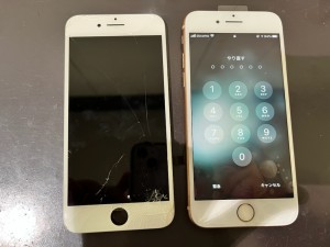 iphone8　画面割れ交換修理