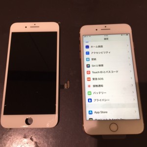 iphone8plus　画面割れ交換修理