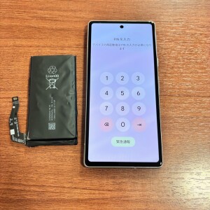 生駒市東旭丘　Googlepixel7a　バッテリー交換