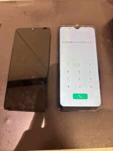 奈良県生駒市北大和 OPPOA5(2020) フロントパネル交換